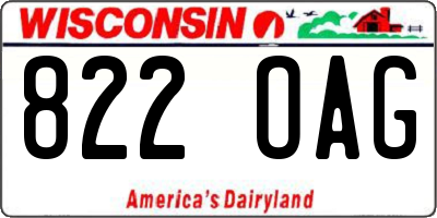 WI license plate 822OAG