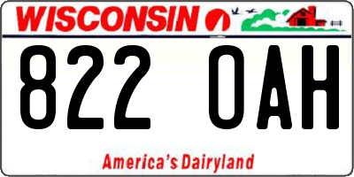 WI license plate 822OAH
