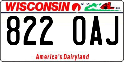 WI license plate 822OAJ