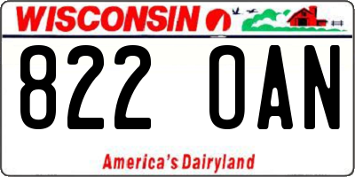 WI license plate 822OAN