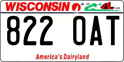 WI license plate 822OAT