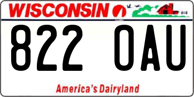 WI license plate 822OAU