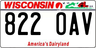 WI license plate 822OAV