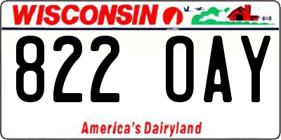 WI license plate 822OAY