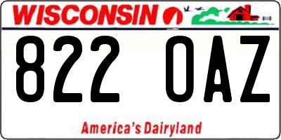 WI license plate 822OAZ