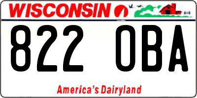 WI license plate 822OBA