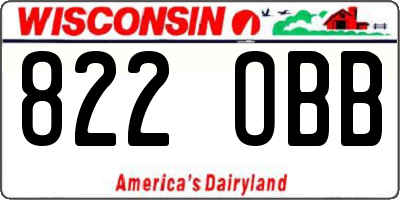 WI license plate 822OBB