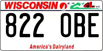 WI license plate 822OBE