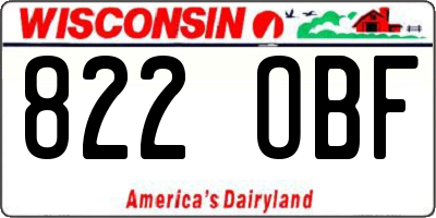 WI license plate 822OBF