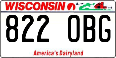 WI license plate 822OBG