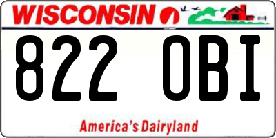 WI license plate 822OBI