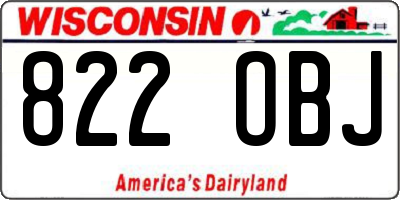 WI license plate 822OBJ