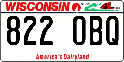 WI license plate 822OBQ