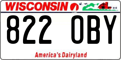 WI license plate 822OBY