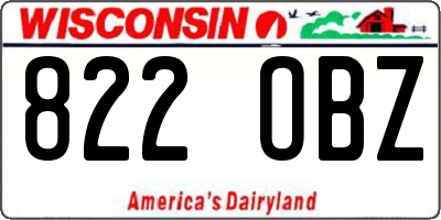WI license plate 822OBZ