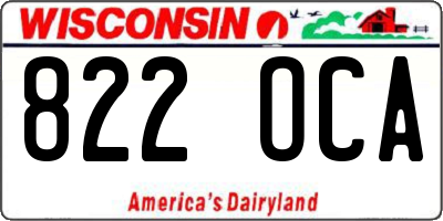 WI license plate 822OCA