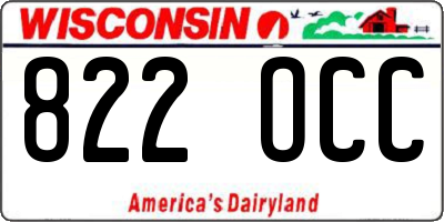 WI license plate 822OCC