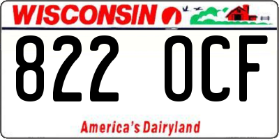 WI license plate 822OCF