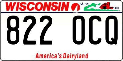 WI license plate 822OCQ