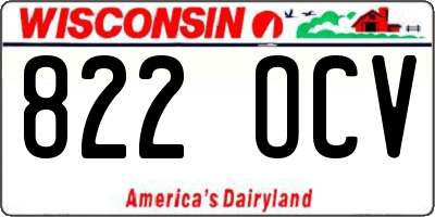 WI license plate 822OCV