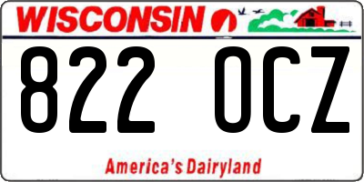 WI license plate 822OCZ