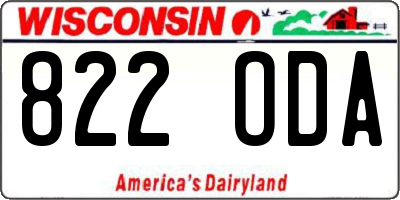 WI license plate 822ODA