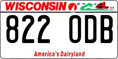 WI license plate 822ODB