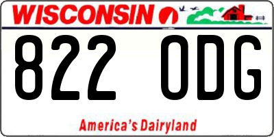 WI license plate 822ODG