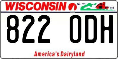 WI license plate 822ODH