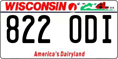 WI license plate 822ODI