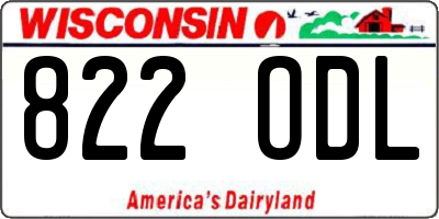 WI license plate 822ODL