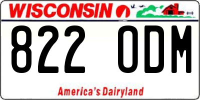 WI license plate 822ODM