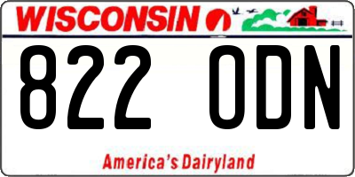 WI license plate 822ODN