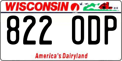 WI license plate 822ODP