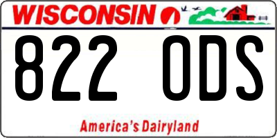 WI license plate 822ODS