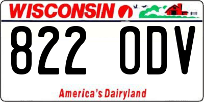 WI license plate 822ODV