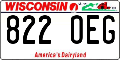 WI license plate 822OEG