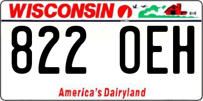 WI license plate 822OEH