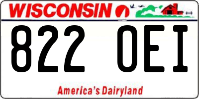 WI license plate 822OEI
