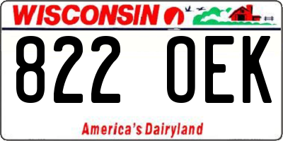 WI license plate 822OEK