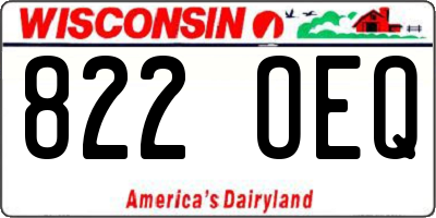 WI license plate 822OEQ