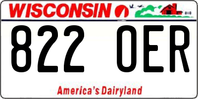 WI license plate 822OER