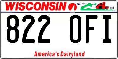 WI license plate 822OFI