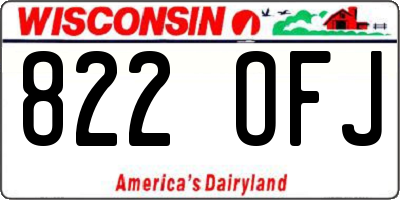 WI license plate 822OFJ