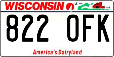 WI license plate 822OFK