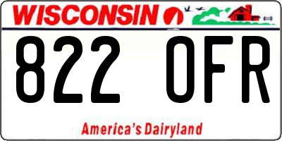 WI license plate 822OFR