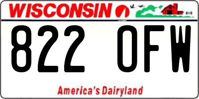 WI license plate 822OFW