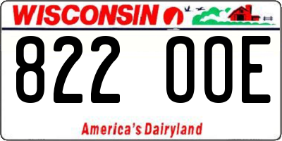 WI license plate 822OOE