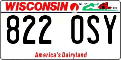 WI license plate 822OSY
