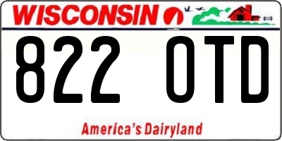 WI license plate 822OTD